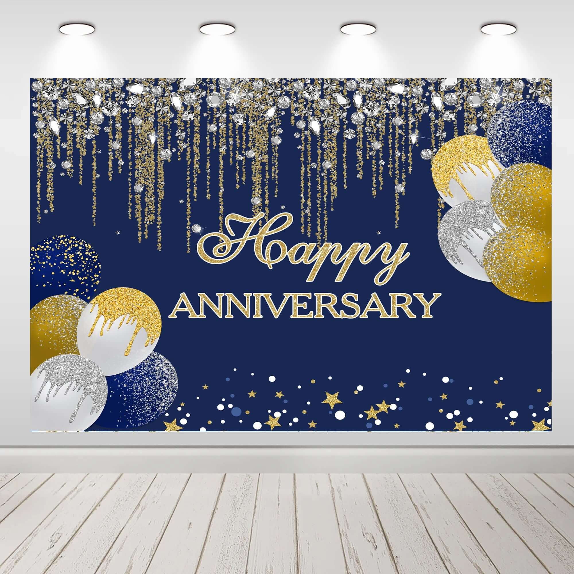 Glitter Gold Happy Birthday Photography Backdrops Balloons Adult Birthday  Party Decor Background