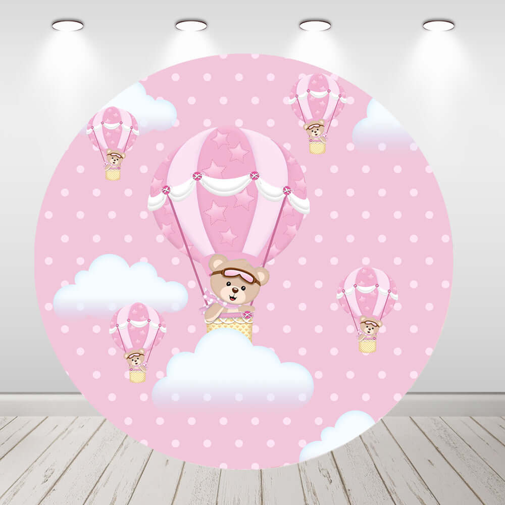 pink-bear-clouds-girls-birthday-party-baby-shower-round-backdrop