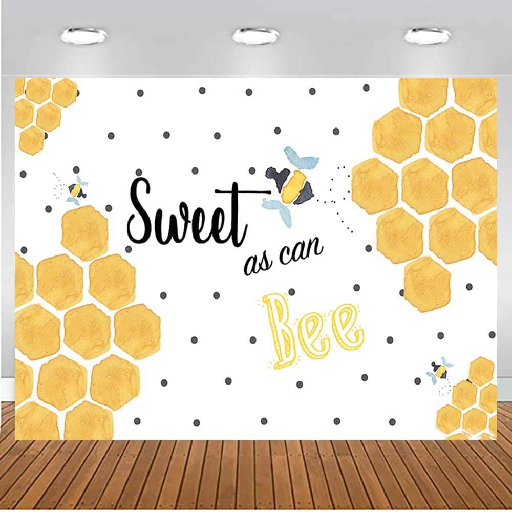 Sweet As Can Bee Backdrop Baby Shower Bumblebee Birthday Party Backgro ...