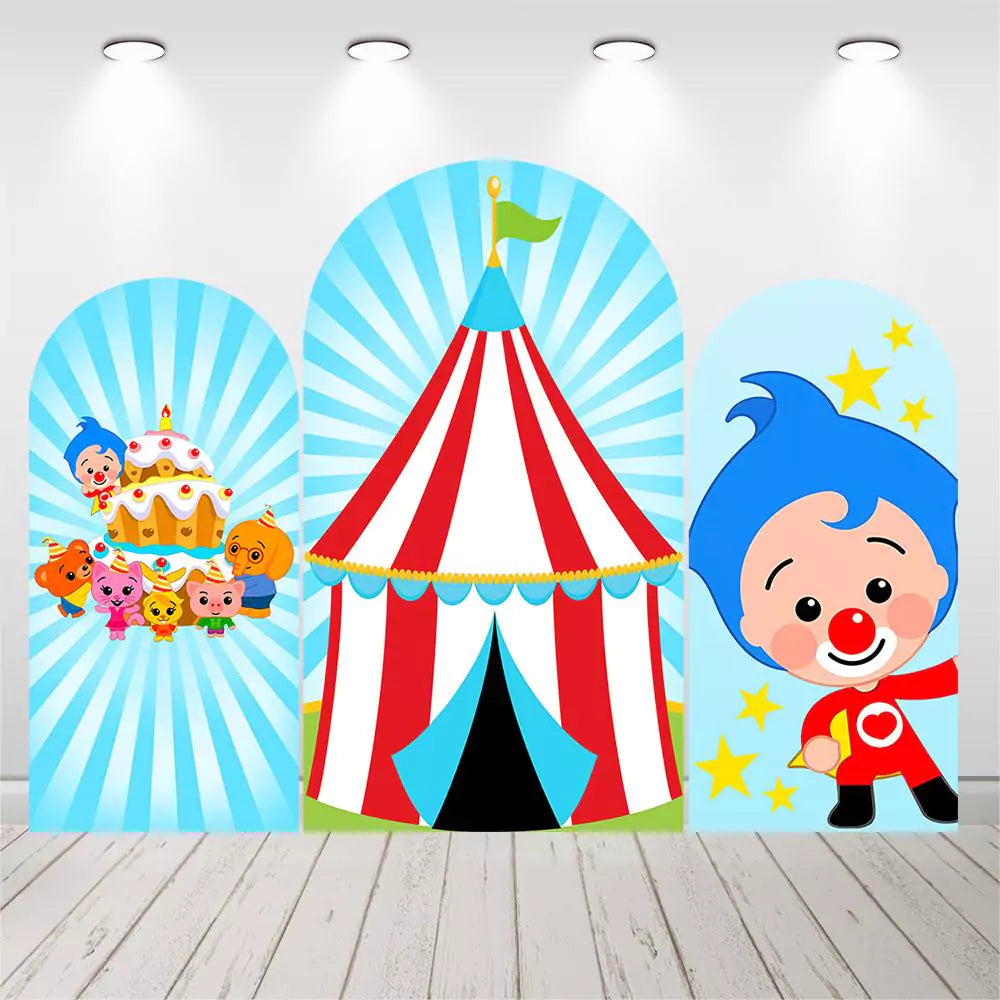 Cartoon Plim Plim Chiara Arch Backdrops For Kids Birthday Baby Shower