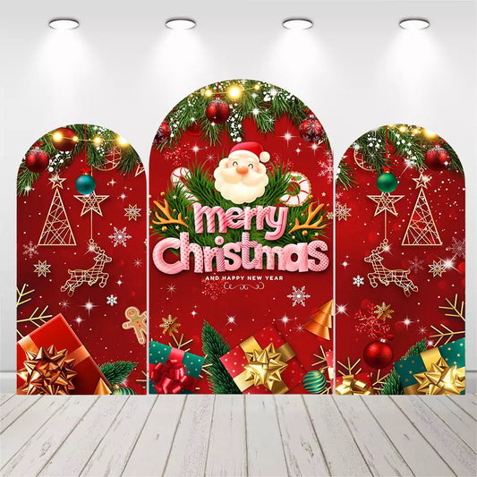 Merry Christmas Arch Backdrop Happy New Year Arched Cover