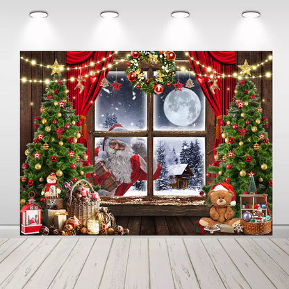 Christmas Santa Claus Photo Booth Backdrop Baby Family Portrait Photography Backgrounds