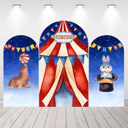 Circus Animals Birthday Party Baby Shower Arched Backdrop