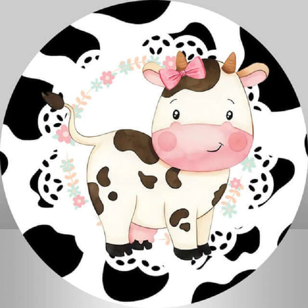 Cow Farm Kids Baby Shower Birthday Party Round Backdrop – webackdrops