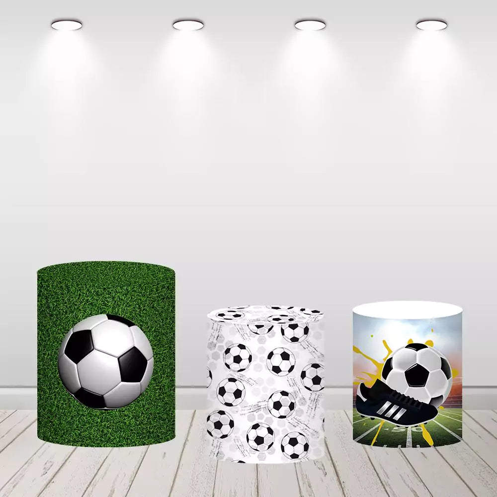 Football Sports Boys Baby Shower Birthday Round Backdrop