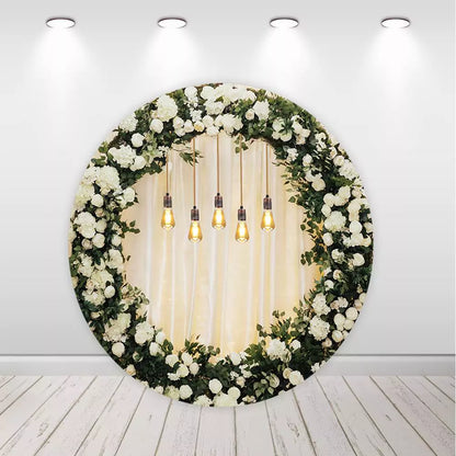 Grass Wedding Round Backdrop Cylinder Covers