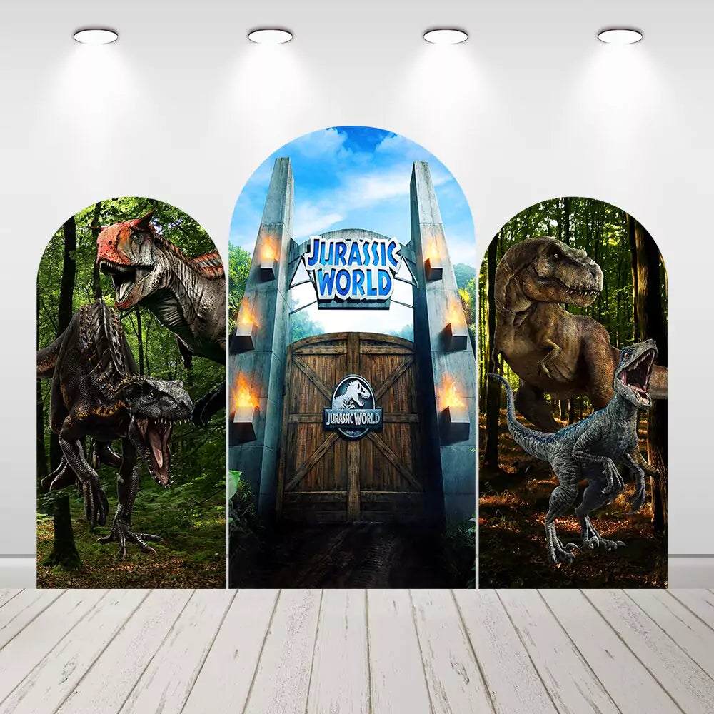 Jurassic Park Dinosaur Kids Birthday Arch Backdrop Cover