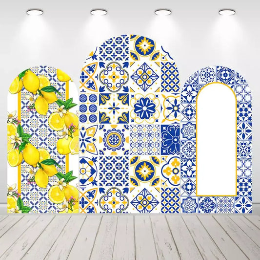 Mediterranean Lemon Bridal Shower Wedding Arch Backdrop