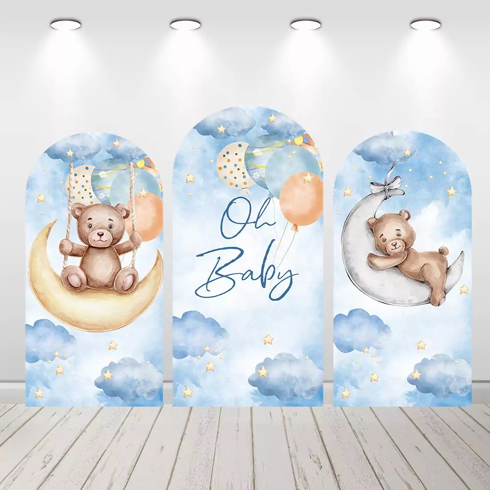 Moon Clouds Star Bear Baby Shower Chiara Wall Arch Backdrop