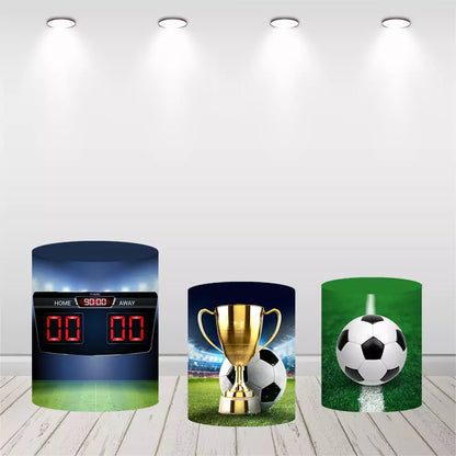 Football Sports Field Boy Birthday Party Round Backdrop