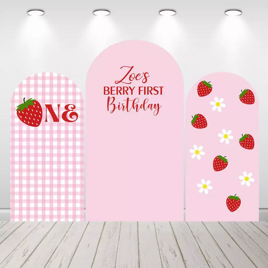 Berry First Birthday Party Arch Backdrop