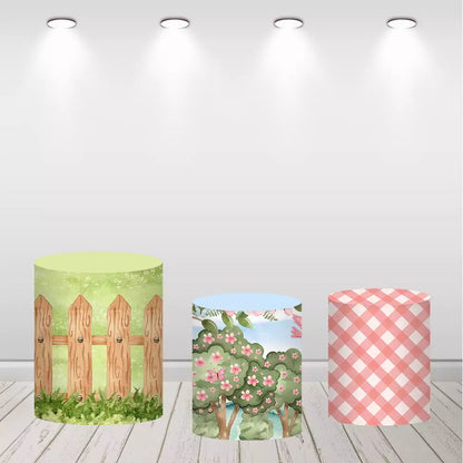 Fairy Mushroom House Birthday Party Round Backdrop