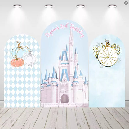 Fairytale Castle Pumpkins Girls Birthday Arch Backdrop