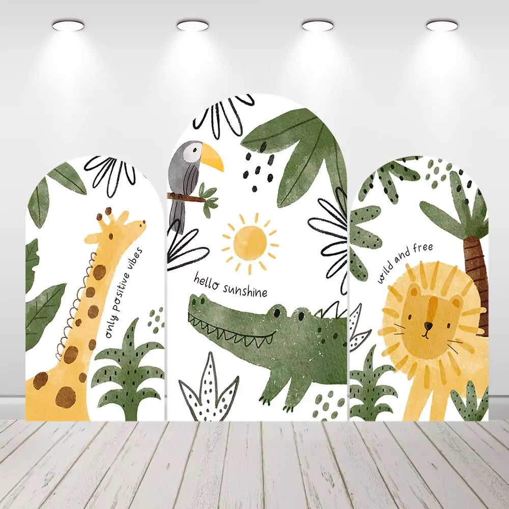 Jungle Safari Birthday Party Arch Backdrop