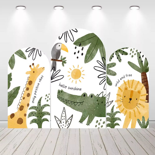 Jungle Safari Birthday Party Arch Backdrop