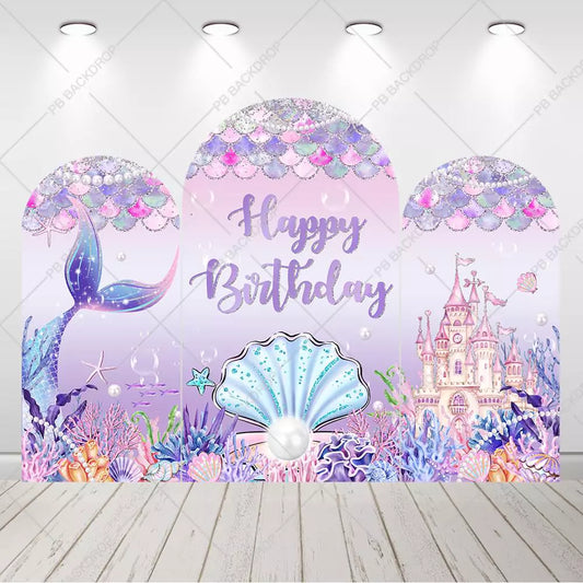 Mermaid Under-the-Sea Birthday Party Arch Backdrop