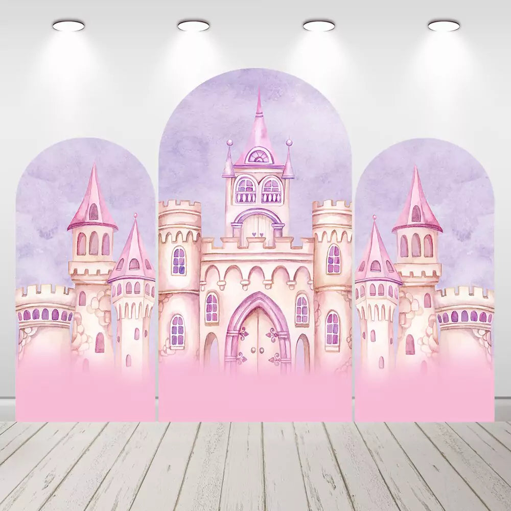 Fairytale Castle Girls Birthday Arch Backdrop