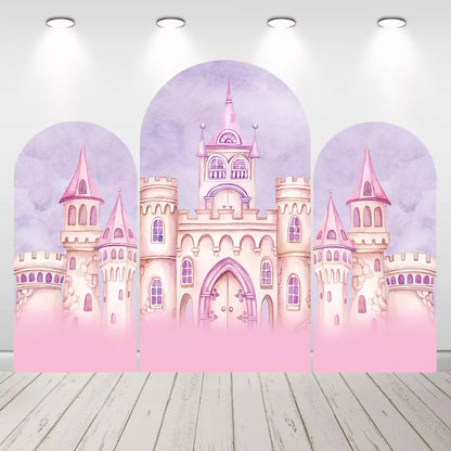 Fairytale Castle Girls Birthday Arch Backdrop