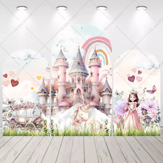 Fairytale Princess Castle Birthday Arch Backdrop