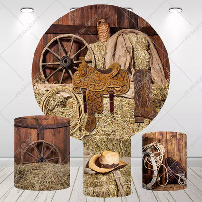 Rustic Western Cowboy Backdrop Cylinder Covers