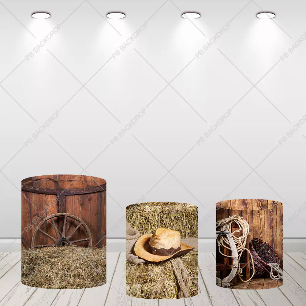 Rustic Western Cowboy Backdrop Cylinder Covers