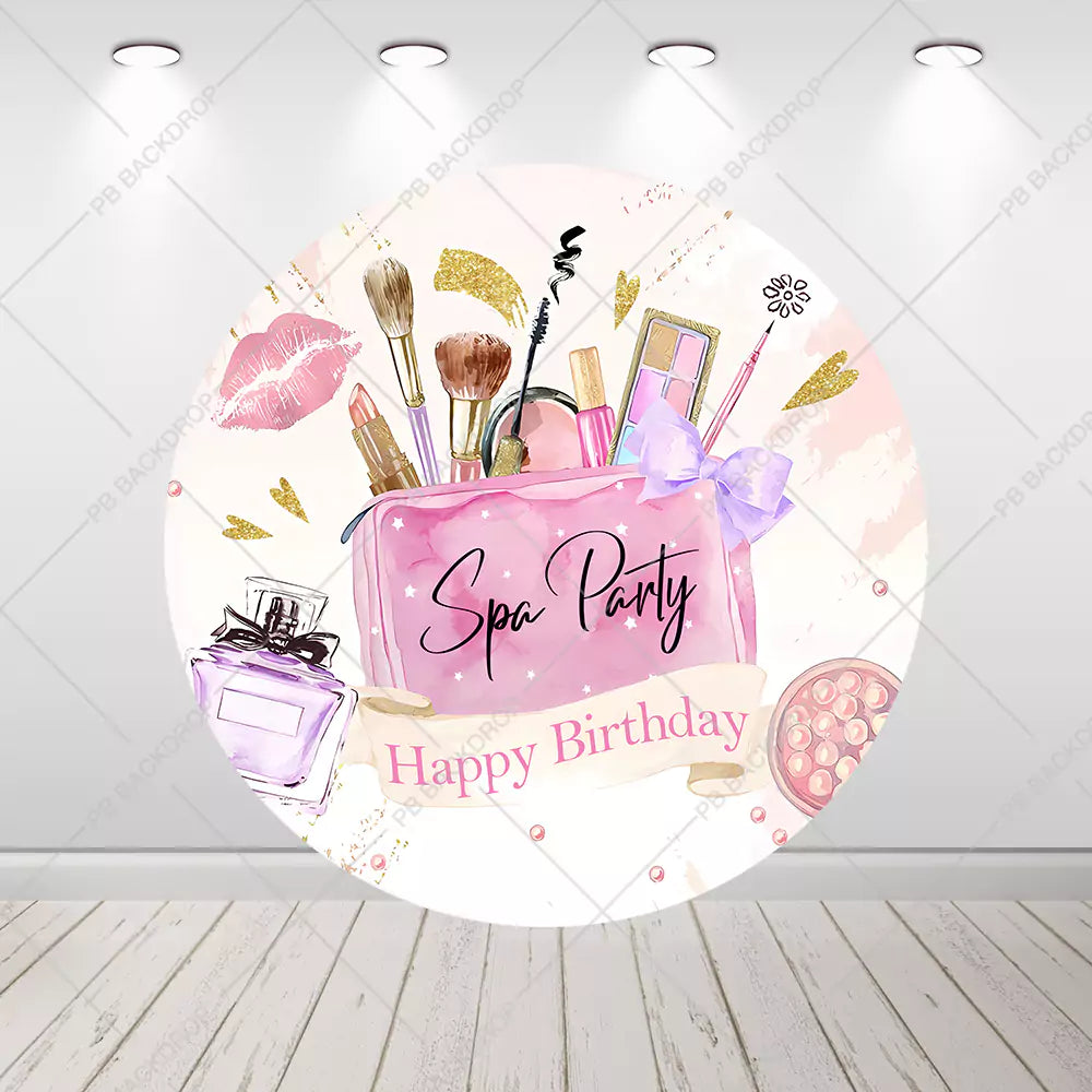 Spa Party Pink Birthday Backdrop Cylinder Covers