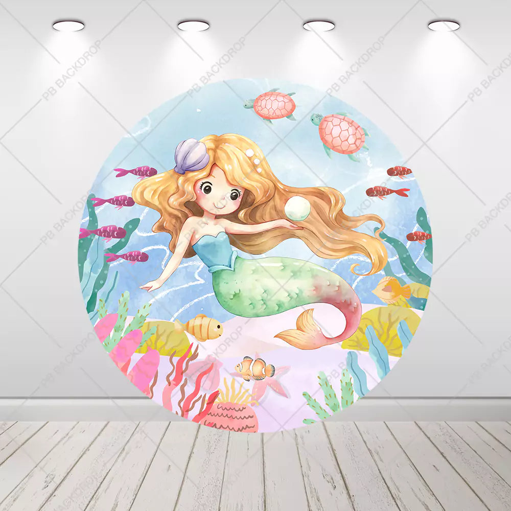 Underwater Mermaid Party Backdrop Cylinder Covers