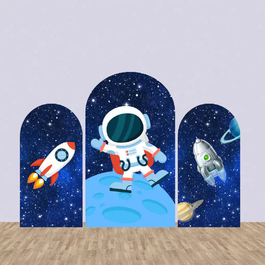 Universe Space Planet Astronaut Arch Backdrop Cover